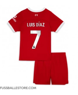 Günstige Liverpool Luis Diaz #7 Heimtrikotsatz Kinder 2023-24 Kurzarm (+ Kurze Hosen)